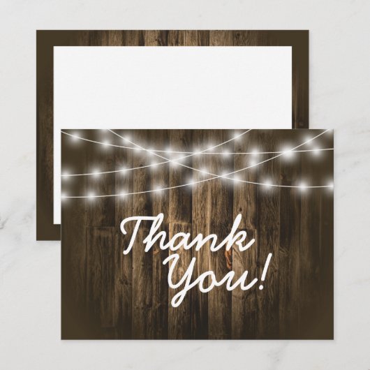 Rustige houten strijklichten Dank u Notitiekaart Notitiekaartje (Voorkant / Achterkant)
