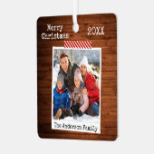 Rustige houten tape - directe fotostijl metalen ornament (Voorkant links)