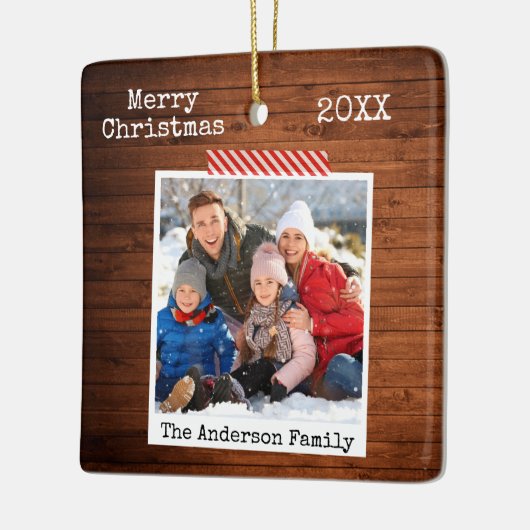 Rustige houten tapedrive Instant Photo Style keram Keramisch Ornament (Links)