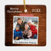 Rustige houten tapedrive Instant Photo Style keram Keramisch Ornament (Voorkant)
