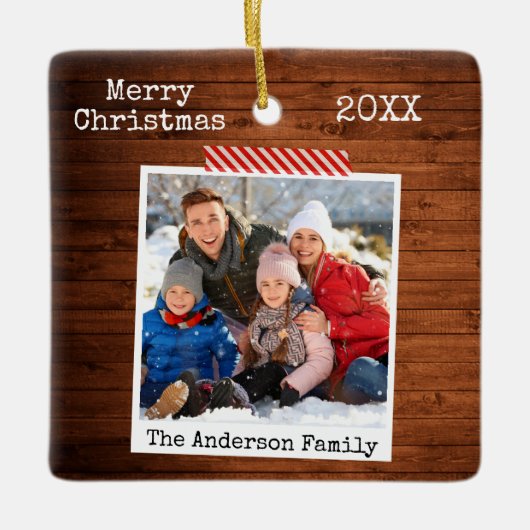 Rustige houten tapedrive Instant Photo Style keram Keramisch Ornament (Voorkant)