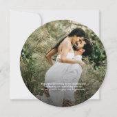 Rustige houten trouwfoto met botanicals Aangepaste Kaart (Achterkant)