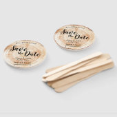 Rustige houten unieke bruiloft sparen de datum handwaaier (Niet-gemonteerd)