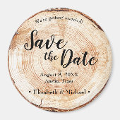 Rustige houten unieke bruiloft sparen de datum magneet (Voorkant)
