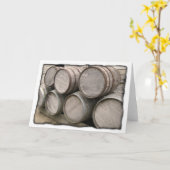 Rustige houten vaten kaart (Gele Bloem)