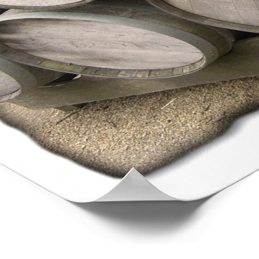 Rustige houten vaten poster (Hoek)