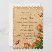 Rustige houten vlinderrepetitie Dinner Kaart (Voorkant)