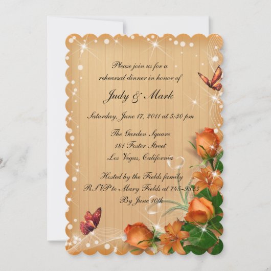 Rustige houten vlinderrepetitie Dinner Kaart (Voorkant)