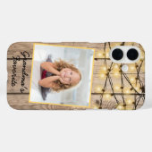 Rustige houten vuurstestopjes Aangepaste vierkant Case-Mate iPhone Case (Achterkant (horizontaal))