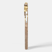 Rustige houten vuurstestopjes Aangepaste vierkant Case-Mate iPhone Case (Achterkant / Links)