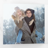 Rustige houten Waterverf Pijnkerst Drieluik Wenskaart (Binnenzijde eerst)