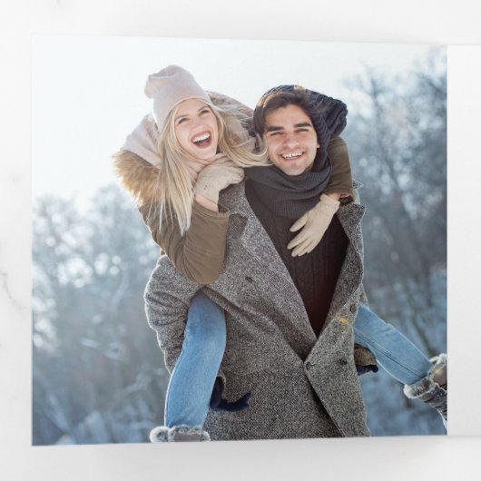 Rustige houten Waterverf Pijnkerst Drieluik Wenskaart (Binnenzijde eerst)