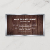 Rustige houten wieluitlijning autobandwinkel visitekaartje (Achterkant)