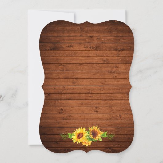 Rustige houten zonnebloemen Mason Jar Lights Kaart (Achterkant)