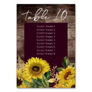 Rustige houten zonnebloemen Wedstrijklijst Kaart