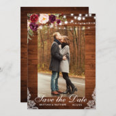 Rustige houtenlantaarn Opslaan Datum Save The Date (Voorkant / Achterkant)