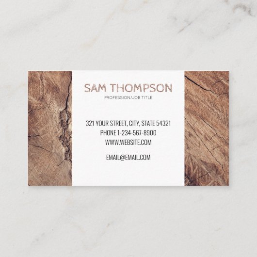Rustige houtextuur Modern Visitekaartje (Achterkant)
