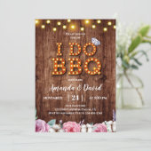 Rustige houtfleskatoen I Do BBQ Invitation Kaart (Staand voorkant)