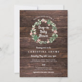 Rustige houtflessen in meisjesbaby shower uitnodig kaart (Voorkant)