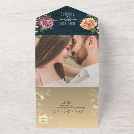 Rustige houtflora in één uitnodiging (Buitenkant)