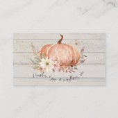 Rustige houtflora — Verzoek om Baby van pompoenen Visitekaartje (Achterkant)