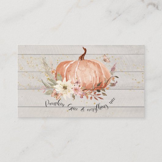 Rustige houtflora — Verzoek om Baby van pompoenen Visitekaartje (Achterkant)