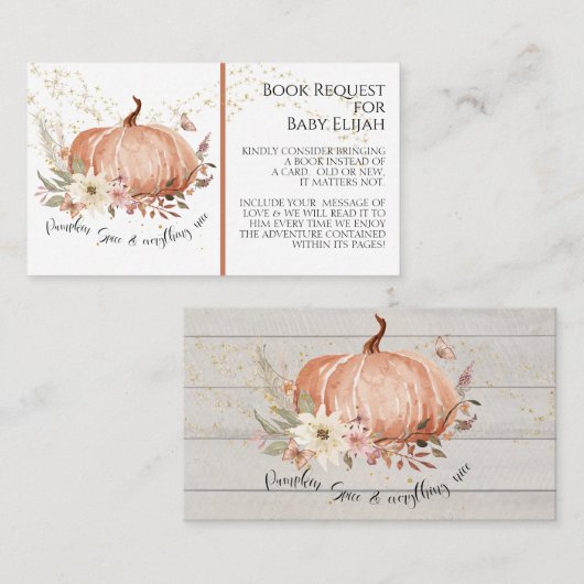 Rustige houtflora — Verzoek om Baby van pompoenen Visitekaartje (Voorkant / Achterkant)