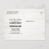 Rustige houtfloraallampjes bewaren de datum-ann aankondigingskaart (Achterkant)