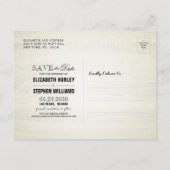 Rustige houtfloraallampjes opslaan datum aankondigingskaart (Achterkant)