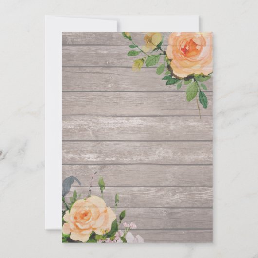 Rustige houtfloraallampjes opslaan datum save the date (Achterkant)