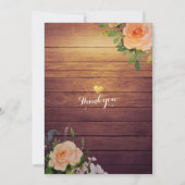 Rustige houtfloraallampjes opslaan datum save the date (Achterkant)