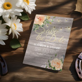 Rustige houtfloraallampjes opslaan datum save the date