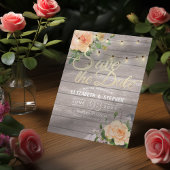 Rustige houtfloraallampjes opslaan datum save the date