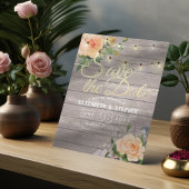 Rustige houtfloraallampjes opslaan datum save the date