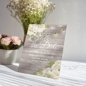 Rustige houtfloraallampjes opslaan datum save the date