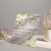 Rustige houtfloraallampjes opslaan datum save the date