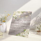 Rustige houtfloraallampjes opslaan datum save the date
