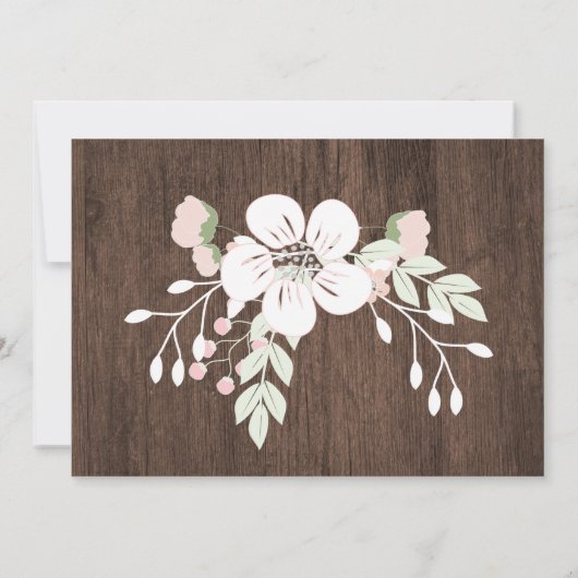 Rustige houtflorale baptisme dank je kaart (Achterkant)