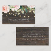 rustige houtflorale strijklampen visitekaartje (Voorkant / Achterkant)