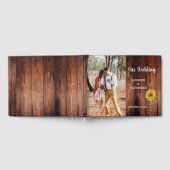 Rustige houtfotozonnebloem Land Wedding G Gastenboek (Volledig)