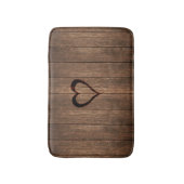 Rustige houtgebrande hartafdruk badmat (Voorkant Verticaal)