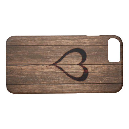 Rustige houtgebrande hartafdruk Case-Mate iPhone case (Achterkant (Horizontaal))