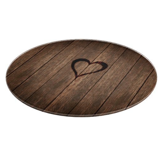Rustige houtgebrande hartafdruk snijplank (Hoek)