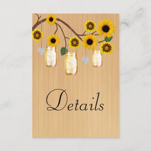 Rustige houtgeel — Mason Jars — Gegevens Informatiekaartje (Voorkant)