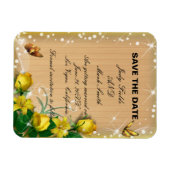 Rustige houtgele vlindervlinder sparen de datum magneet (Horizontaal)