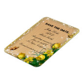 Rustige houtgele vlindervlinder sparen de datum magneet (Linkerzijde)