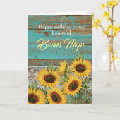 Rustige houtgele zonnebloemen Bonus mam Birthday Kaart (Gele Bloem)
