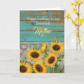 Rustige houtgele zonnebloemen Moederdag Kaart (Gele Bloem)