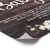 Rustige houtgroene boho zegt geen baby-bord poster (Hoek)