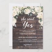 Rustige houtgroene roos, boho ze zei ja kaart (Voorkant)